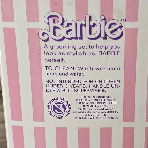 Rare Vintage Avon Barbie Doll Brush And Comb Set Never Opened - Picture 7 of 15